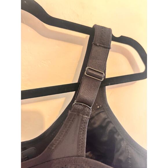 Glamorise Black Underwire Full Coverage Bra Size 38H High Impact Style 9066 - Picture 4 of 7